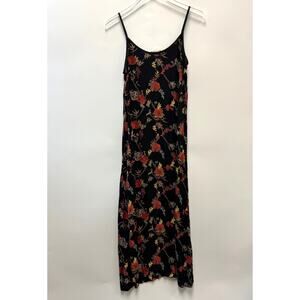 VTG Exit 51 Whimsygoth Fairy Dark Floral 90s Y2K Strappy Maxi Dress (S/M)
